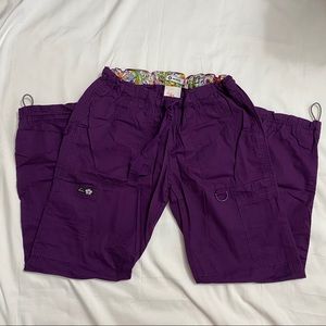 Small Petite Koi Lindsey Scrub Pants — Eggplant